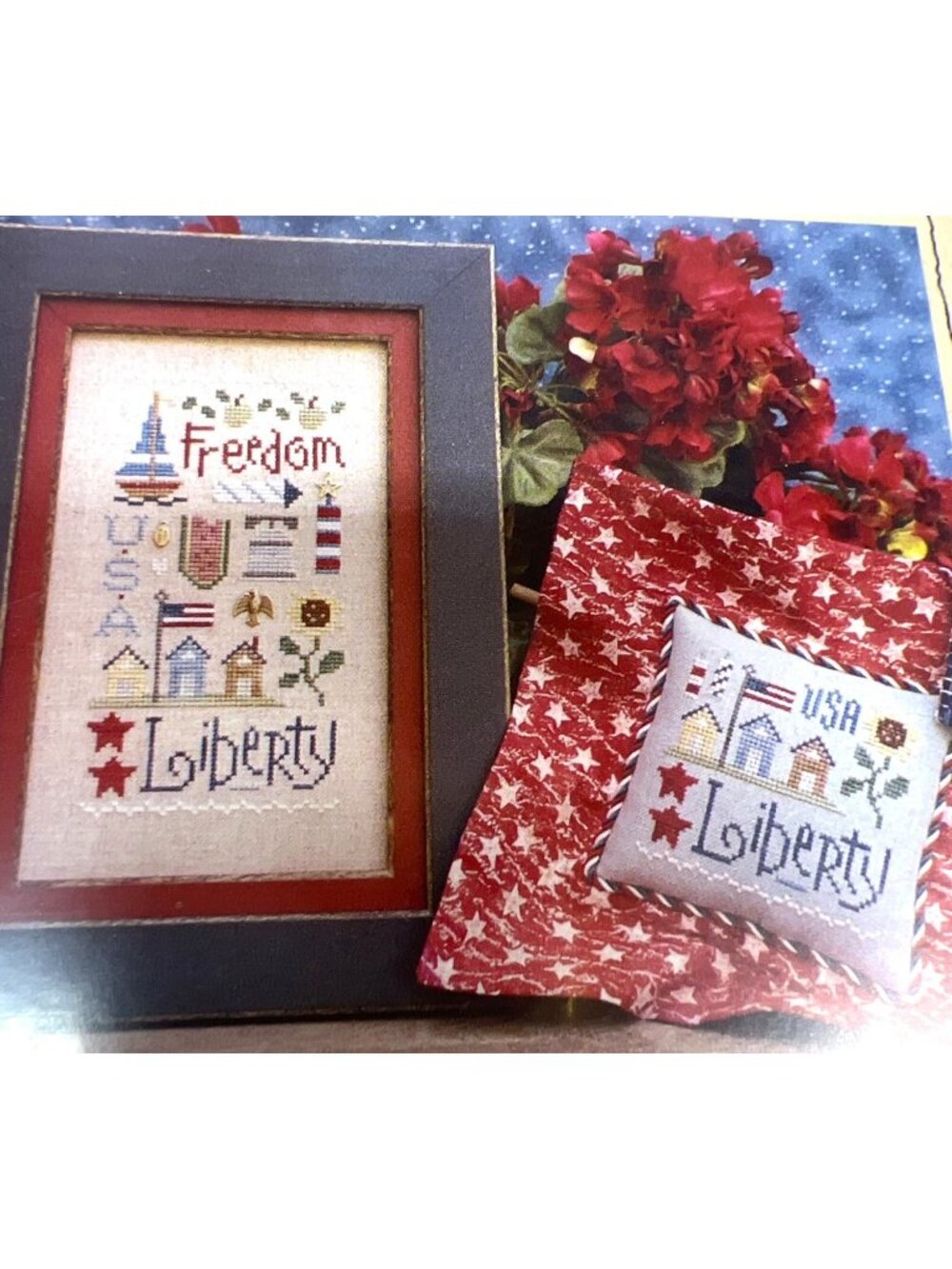 Liberty Sampler Cross-Stitch Pattern With Eagle & Star Charms By Lizzie Kate